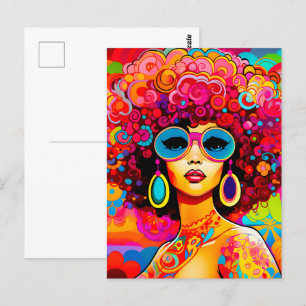 Carte Postale Super Retro Chic Floral Pop Art