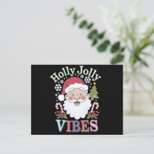 Carte Postale Super Santa Claus Holly Jolly Vibes Noël