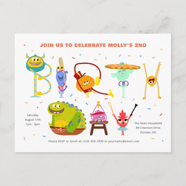 Carte Postale Super Simple | Anniversaire de Rhymington (Devant)