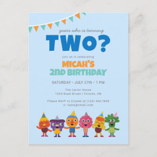 Carte Postale Super Simple   Anniversaire des personnages de Noo