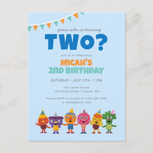 Carte Postale Super Simple | Anniversaire des personnages de Noo (Devant)