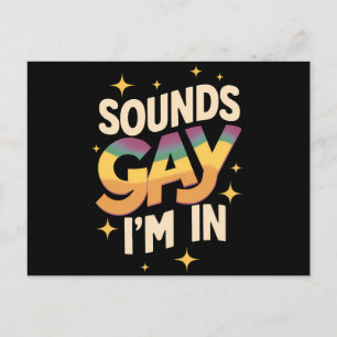 Carte Postale Super Sounds Gay I'm In LGBT Rainbow Pride