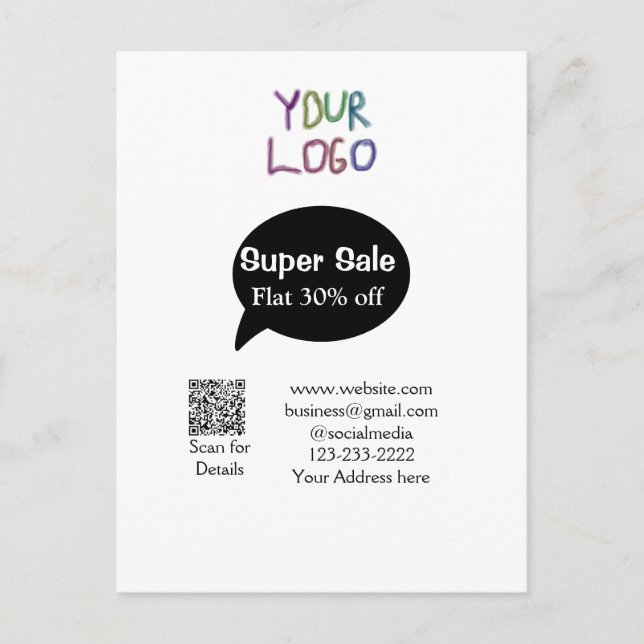 Carte Postale super vente affaires rabais scannez le code QR dét (Devant)