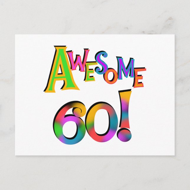 Carte Postale Superbe 60 T-shirts et cadeaux d'anniversaire (Devant)