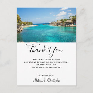 Carte Postale Superbe Blue Tropical Beach Merci Mariage