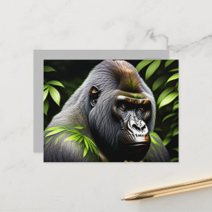 Carte Postale Superbe Gorille Argent - Jungle King