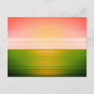 Carte Postale Superbe Sunrise Green Field Art Abstrait