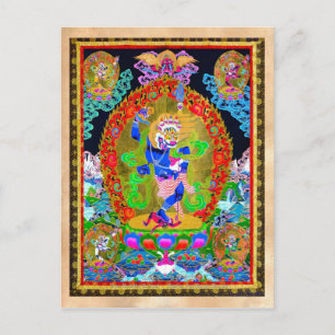 Carte Postale Superbe thangka tibétain oriental Simhavaktra Daki