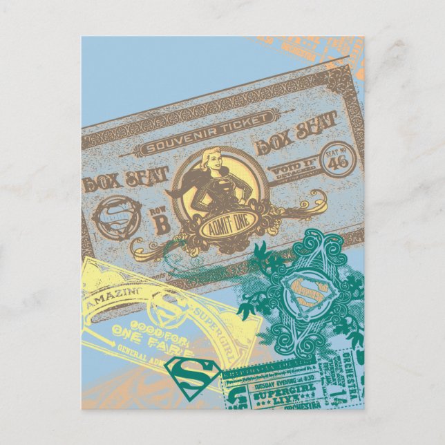 Carte Postale Supergirl Box Siège Bleu (Devant)