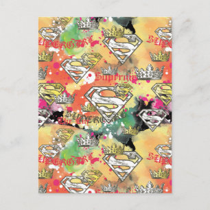 Carte Postale Supergirl Crown Pattern