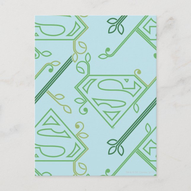Carte Postale Supergirl Green Vine Logo Motif (Devant)