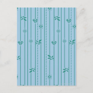 Carte Postale Supergirl Leaf Motif bleu