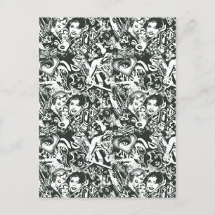 Carte Postale Supergirl noir et blanc collage