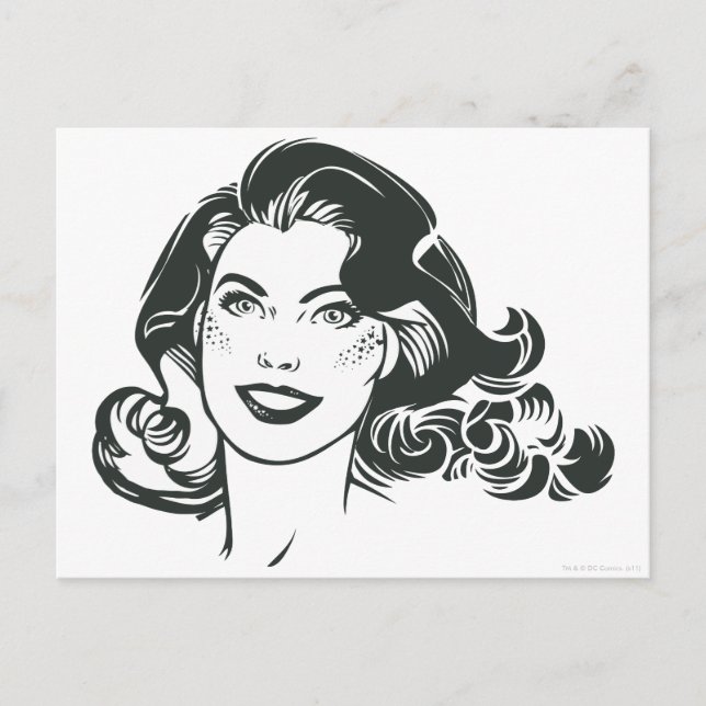 Carte Postale Supergirl noir et blanc dessin 2 (Devant)