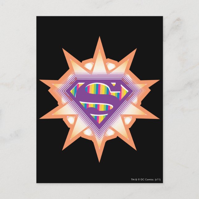 Carte Postale Supergirl Orange Starburst (Devant)