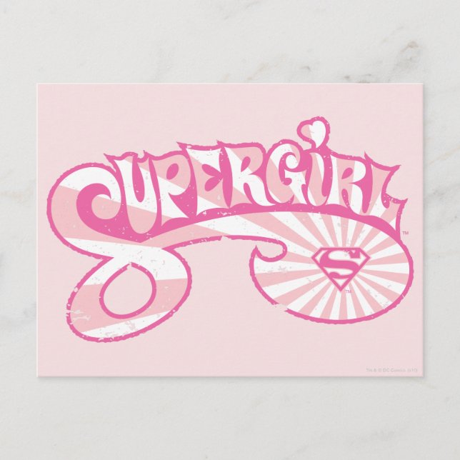 Carte Postale Supergirl Rose Logo Star Burn (Devant)