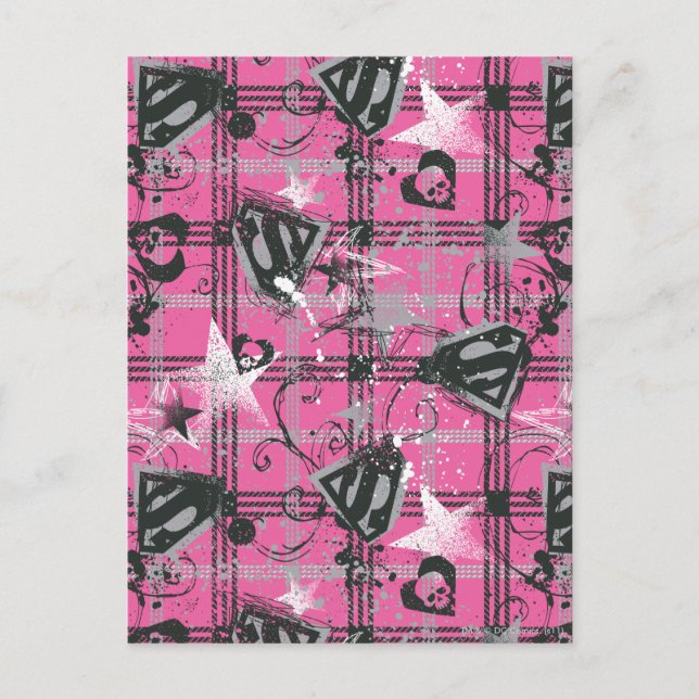 Carte Postale Supergirl Stars and Skuls Motif (Devant)