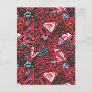 Carte Postale Supergirl Stary Red Pattern
