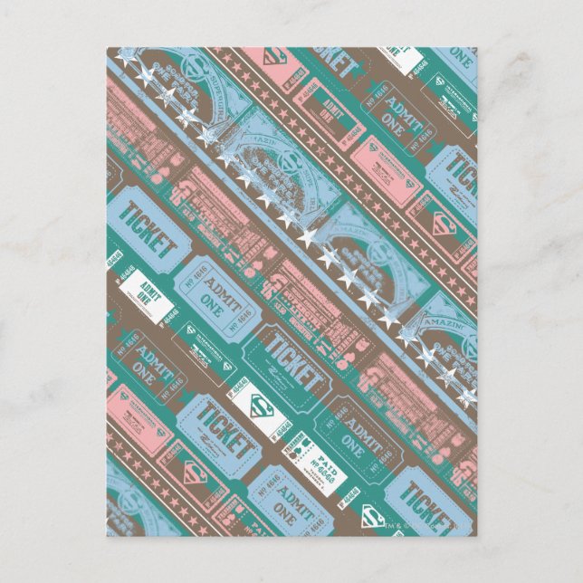 Carte Postale Supergirl Ticket Motif bleu (Devant)