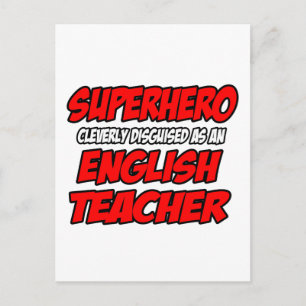 Carte Postale Superhero...Enseignant Anglais