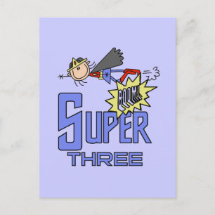 Carte Postale Superhero Girl 3e Anniversaire Tshirts et cadeaux