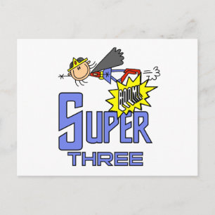 Carte Postale Superhero Girl 3e Anniversaire Tshirts et cadeaux