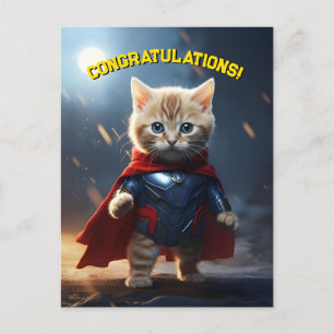 Carte Postale Superhero Kitten