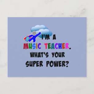 Carte Postale Superhero professeur de musique