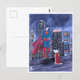 Carte Postale Superheroes Meilleur Ami Peinture par Alfred Fox