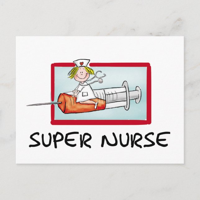 Carte Postale superinfirmière - Soins infirmiers humoristiques e (Devant)