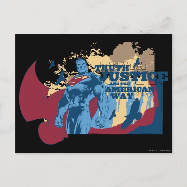 Carte Postale Superman avec oiseaux (Devant)