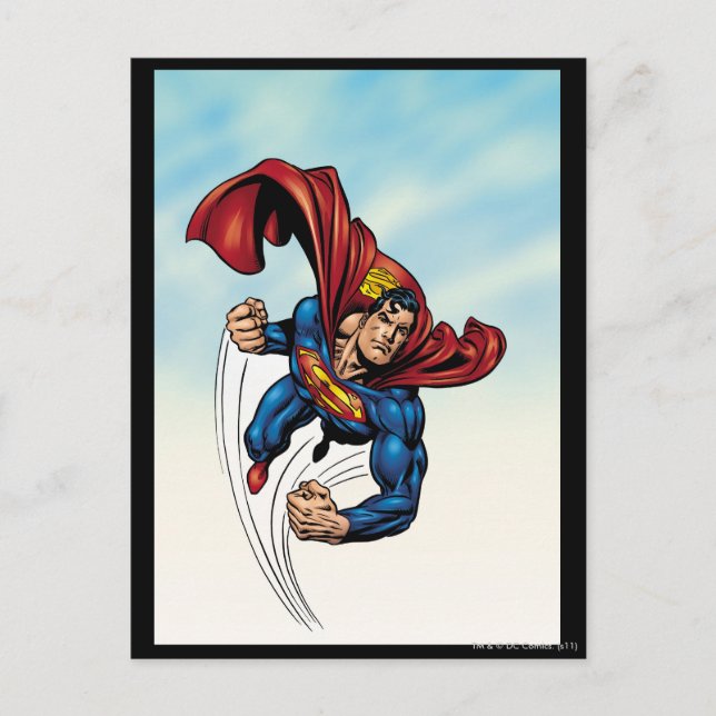 Carte Postale Superman passe en l'air (Devant)