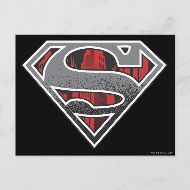 Carte Postale Superman S-Shield | Logo de Grey et Red City (Devant)