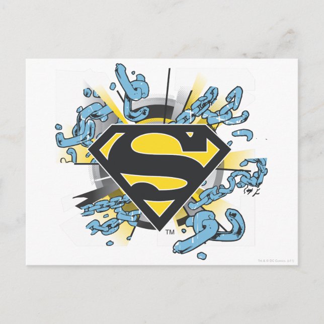 Carte Postale Superman S-Shield | Logo des chaînes (Devant)