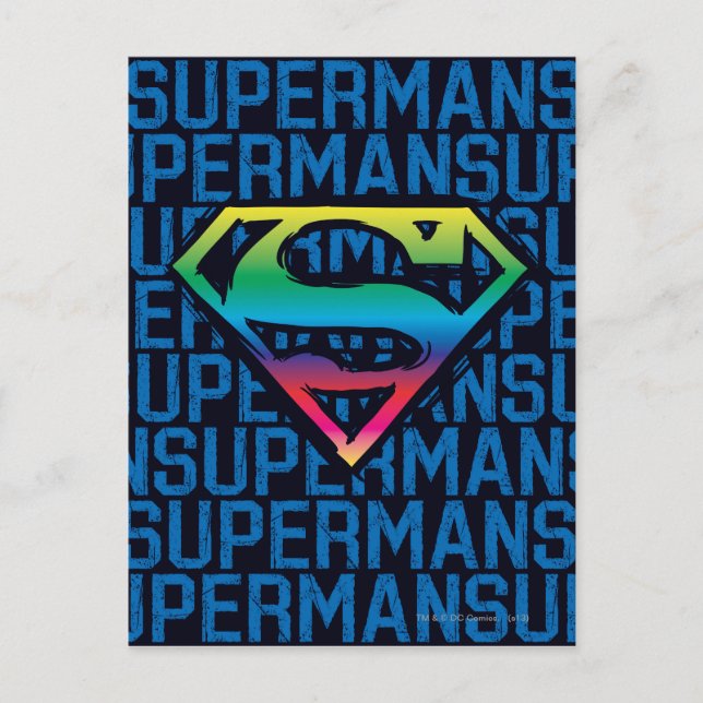 Carte Postale Superman S-Shield | Rainbow Logo (Devant)