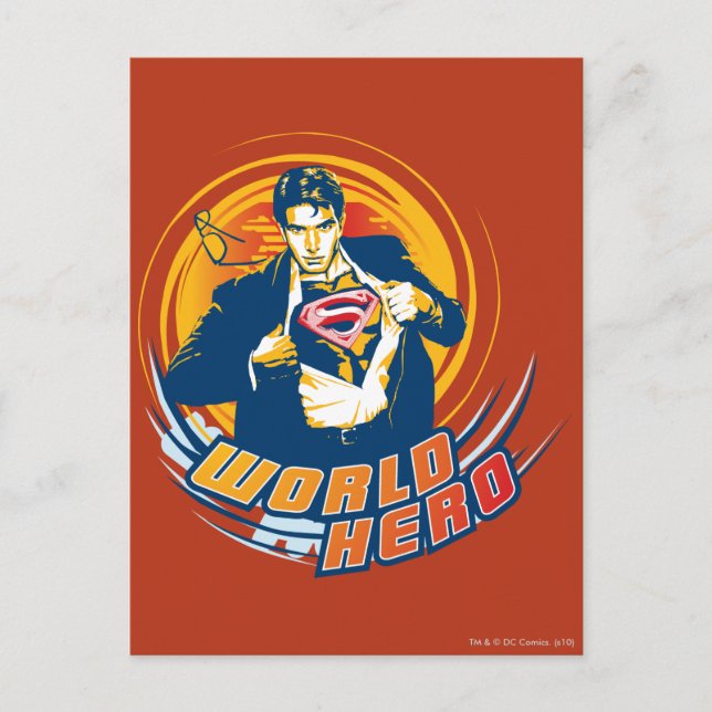 Carte Postale Superman World Hero (Devant)