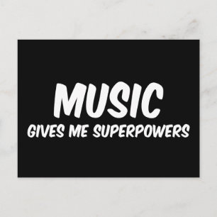 Carte Postale Superpuissances musicales Super-héros musicien drô