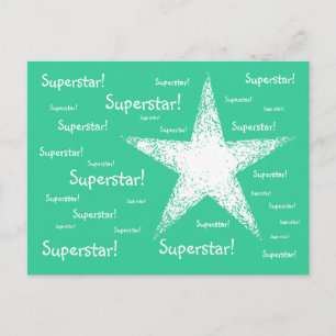 Carte Postale Superstar ! Turquoise