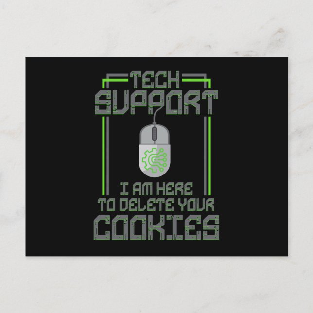 Carte Postale Support Technique Je Suis Ici Pour Vous Supprimer (Devant)