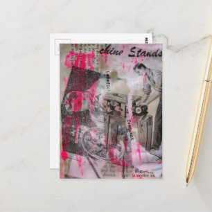 Carte Postale Supports rose vif pour hommes qui travaillent vint