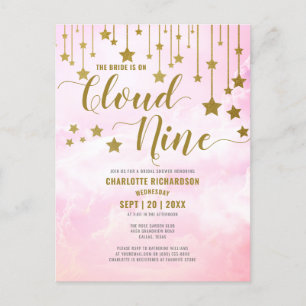 Carte Postale Sur Cloud Neuf Dreamy Pastel Fête des mariées rose