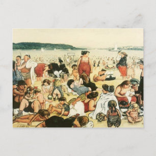 Carte Postale Sur la plage - motif Vintage - Zille