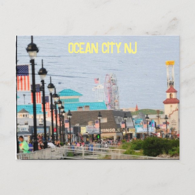 Carte postale sur la promenade à Ocean City, New J (Devant)