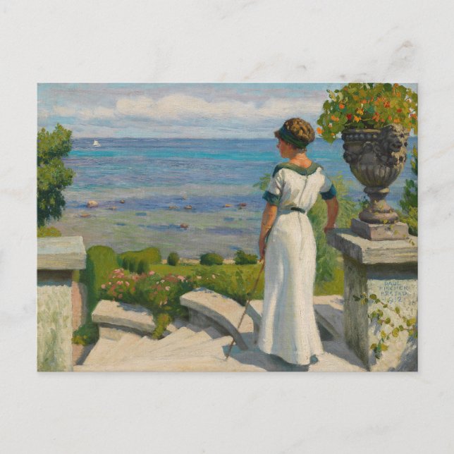 Carte Postale Sur la terrasse | Paul Fischer (Devant)