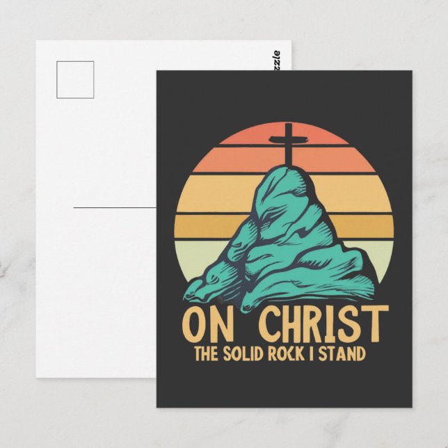 Carte Postale Sur le Christ le Rocher Solide je se tient (Devant / Derrière)