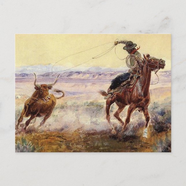 Carte Postale "Sur l'étang" de Charles M Russell (Devant)