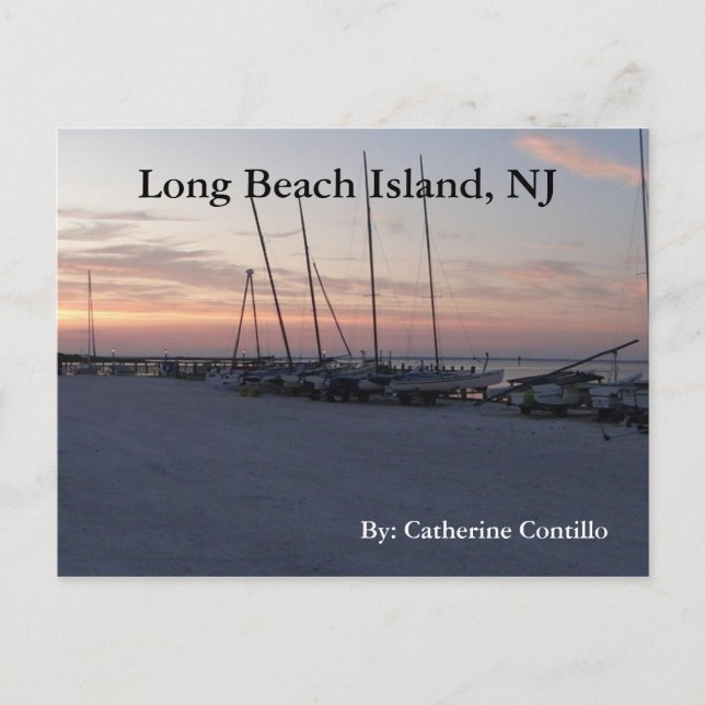 Carte Postale Sur Long Beach Island NJ près de la baie (Devant)