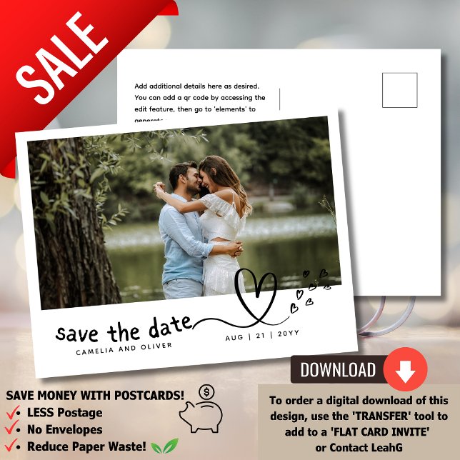 Carte Postale Sur un budget? Optez pour une PHOTO Enregistrer le (budget photo save the date.)