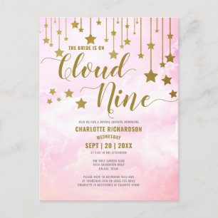 Carte Postale Sur un nuage rêveur rose pastel enterrement de vie