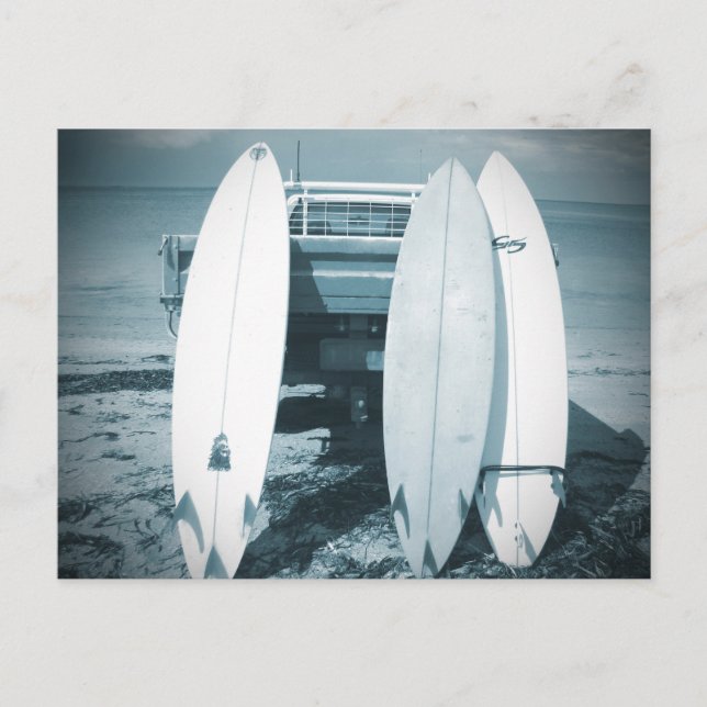Carte Postale Surf 3 planches de surf quiver bleu surf surf surf (Devant)